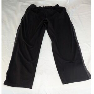 Athletech Sweatpants Mens XL Black Good Fleece Side Stripe Loungewear Relaxed